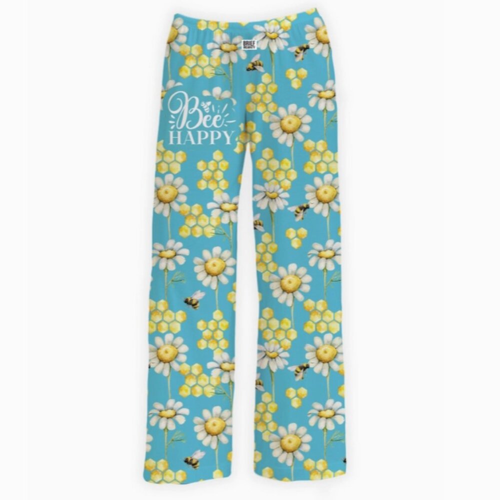 BRIEF INSANITY Bee Happy Lounge Pants NWT